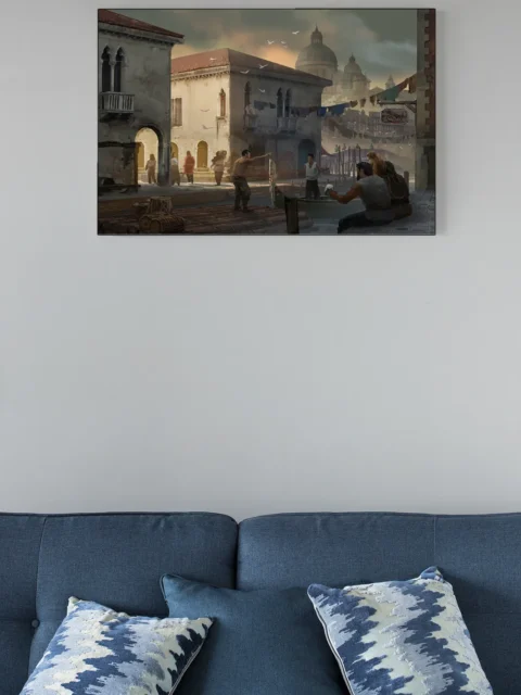 Cities fantasy environment artwork beneath domed rooftops