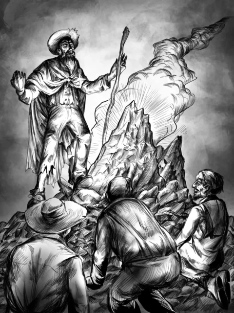 Crater Mutants canvas art print showing a hostile gathering