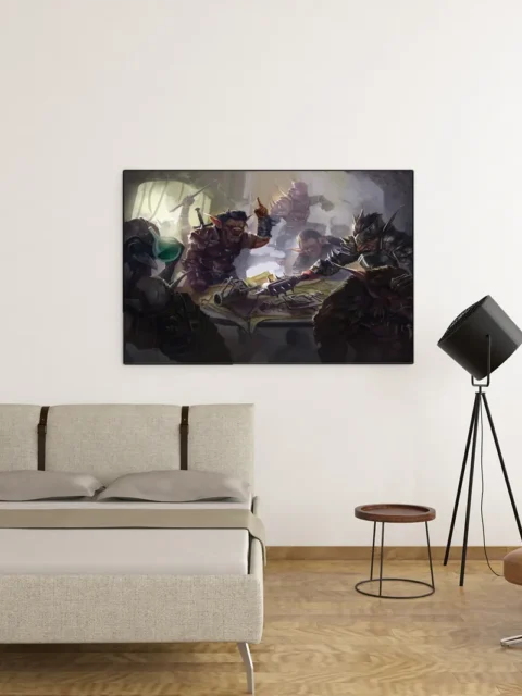 Bugbears coordinating trap construction in a shadowed lair