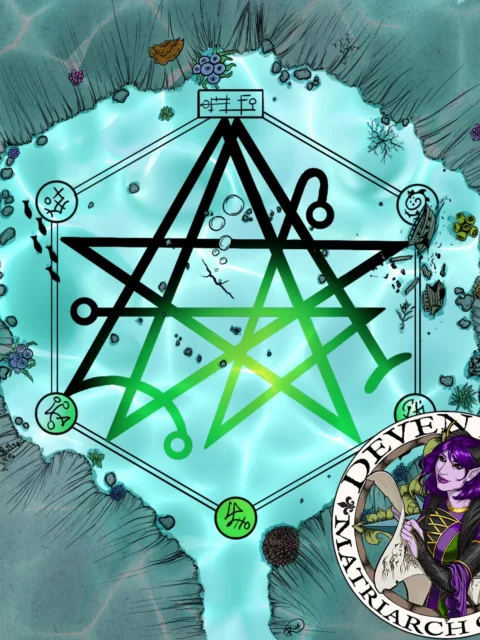 Arcane symbols forming a discovering gate battle map canvas