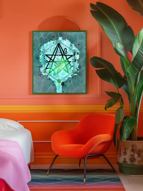 Geometric sigils crossing a discovering gate battle map canvas