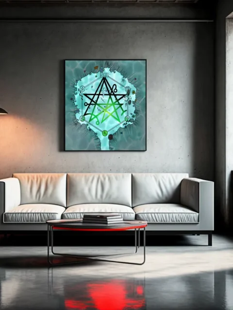 Glowing pool beneath a discovering gate battle map canvas