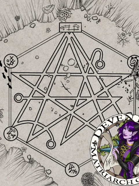 Intricate lines forming a discovering gate map canvas