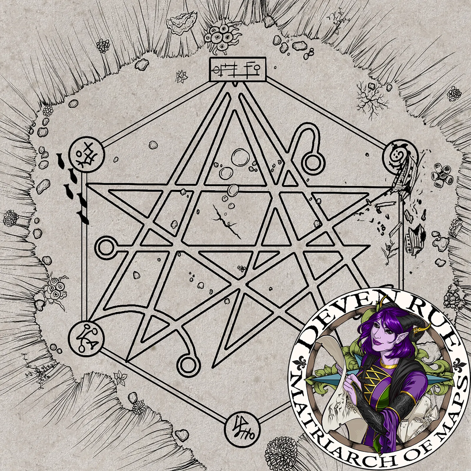 Intricate lines forming a discovering gate map canvas