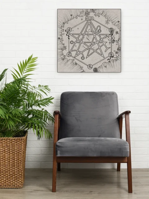 Arcane diagram etched into a discovering gate map canvas