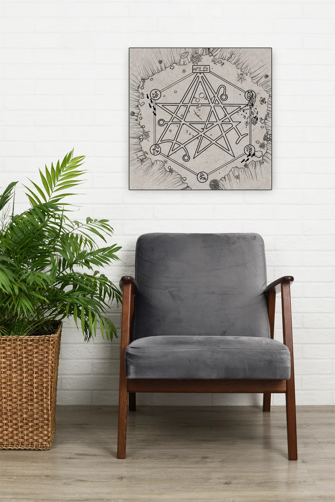 Arcane diagram etched into a discovering gate map canvas