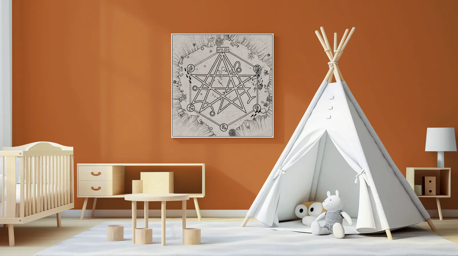 Geometric ritual paths on a discovering gate map canvas