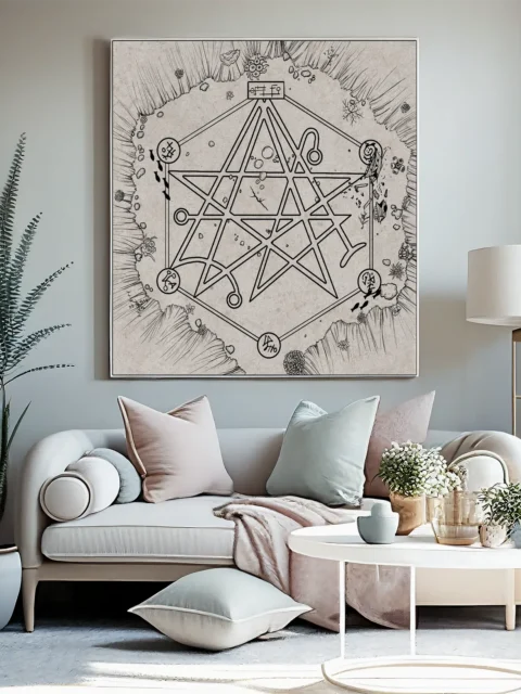 Fantasy map diagram with surrounding debris