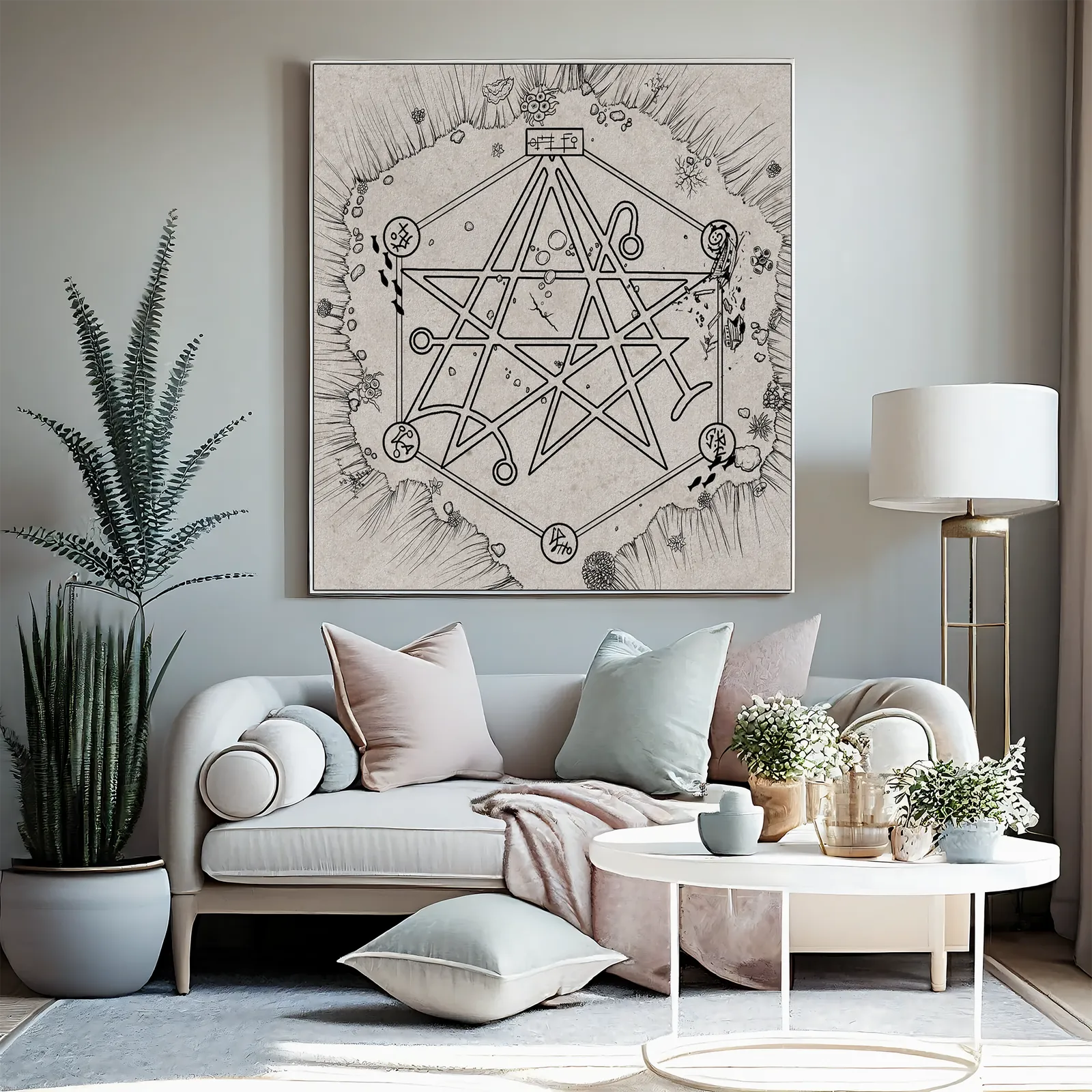 Fantasy map diagram with surrounding debris