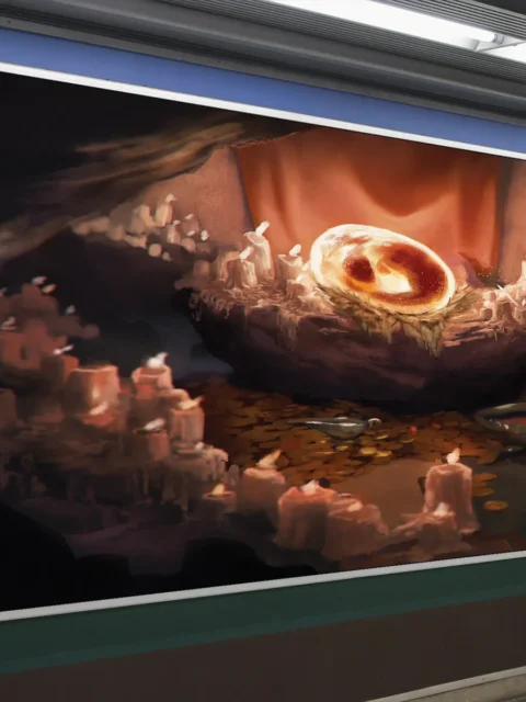 Dragon Kobolds fantasy environment artwork with candles and coins