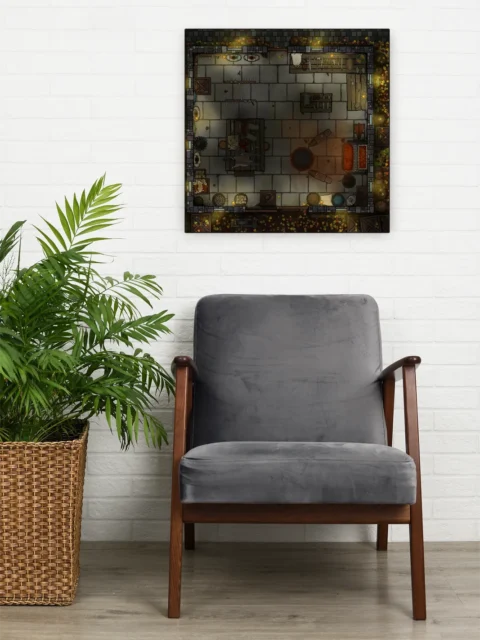 Stone floor layout of a dueling anvils autumn night map canvas