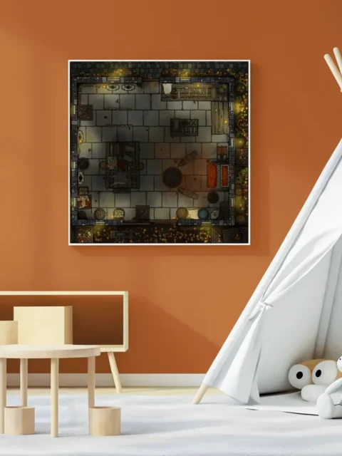 Weapon tables arranged on a dueling anvils autumn night map canvas