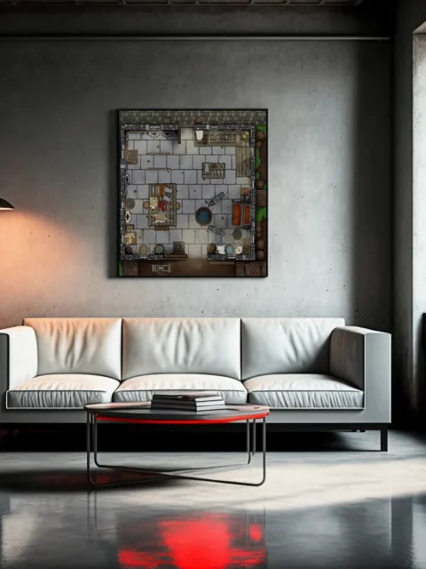 Stone workshop shown as Dueling Anvils Summer Day Forge Encounter Art