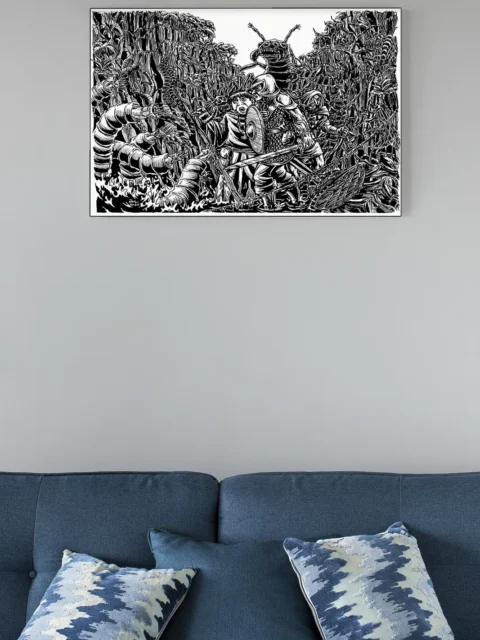 Eaten Alive fine art canvas captured in stark monochrome