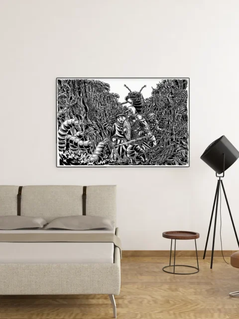 Coiled creatures surging from jungle walls