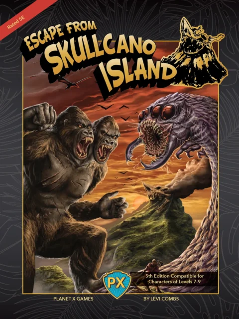Escape from Skullcano Island canvas art print with titans colliding