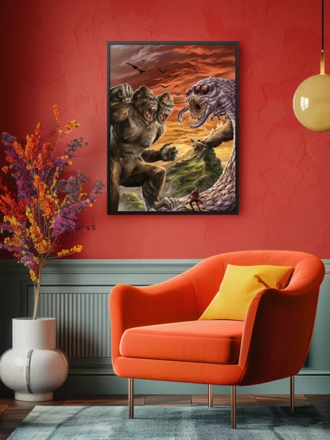 Escape from Skullcano Island Cover Art fantasy wall art in dramatic color