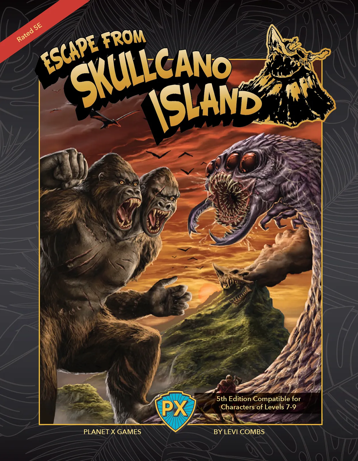 Escape from Skullcano Island canvas art print with titans colliding