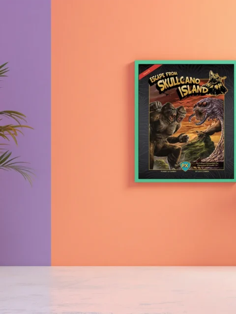 Two roaring apes beneath a red sky