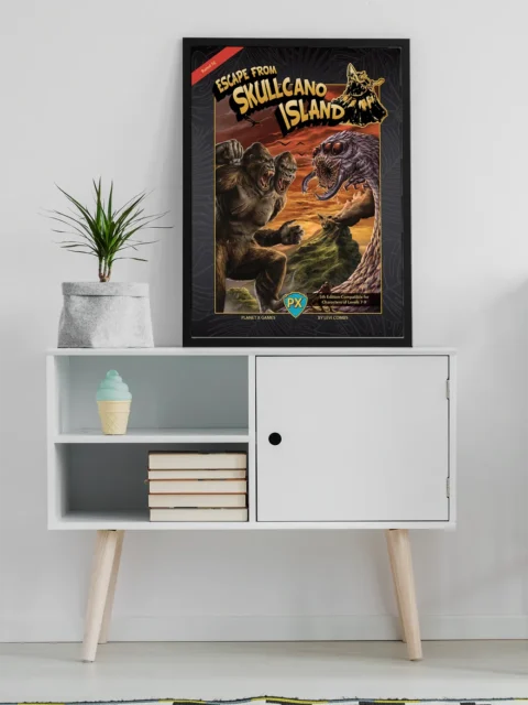 Jagged ridge and distant flying shapes