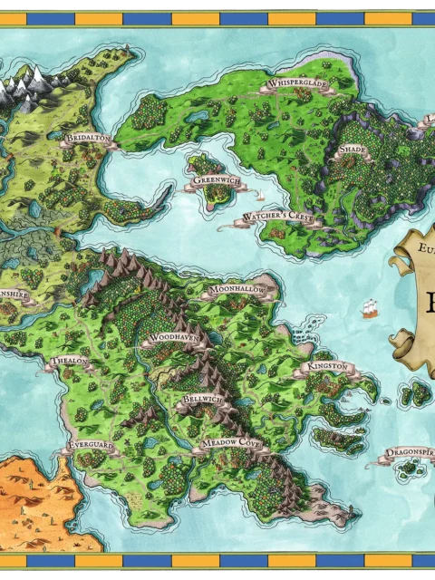 Euphoros regional gallery canvas map showing the Eastern Sea