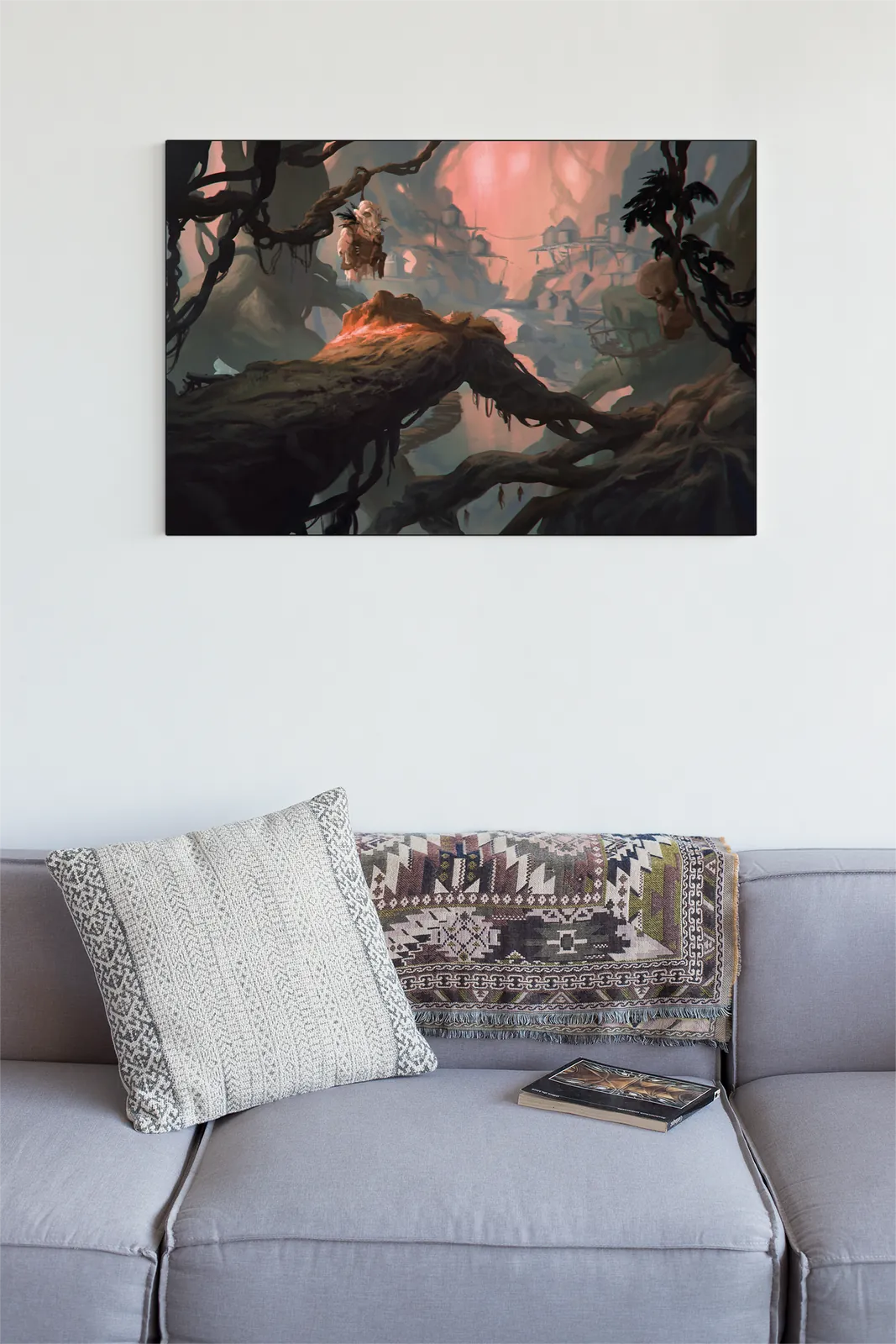 Forest Goblins fantasy canvas artwork depicting ambush tension in shadowed woodland