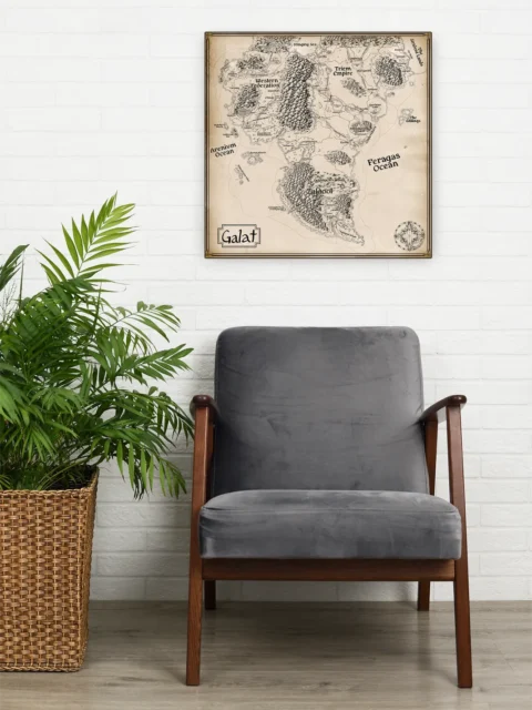 Fantasy Galat continental world map canvas for campaigns