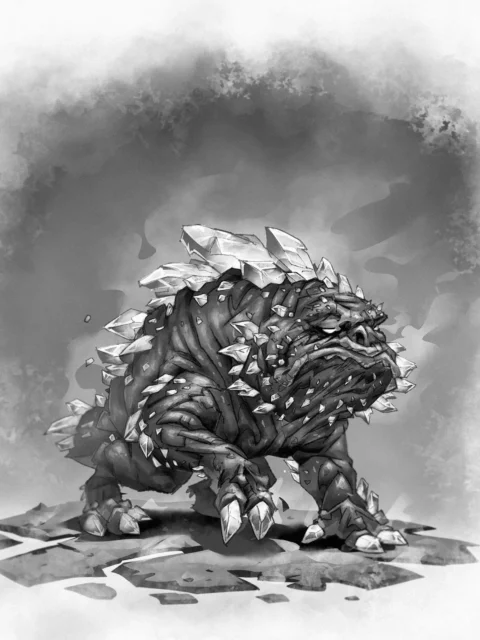 Galeb Duhr fantasy art print showing a stone elemental