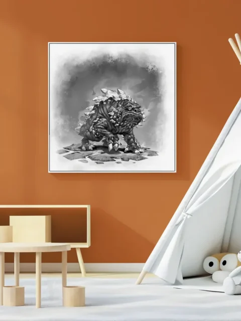 Rock creature standing low to the ground