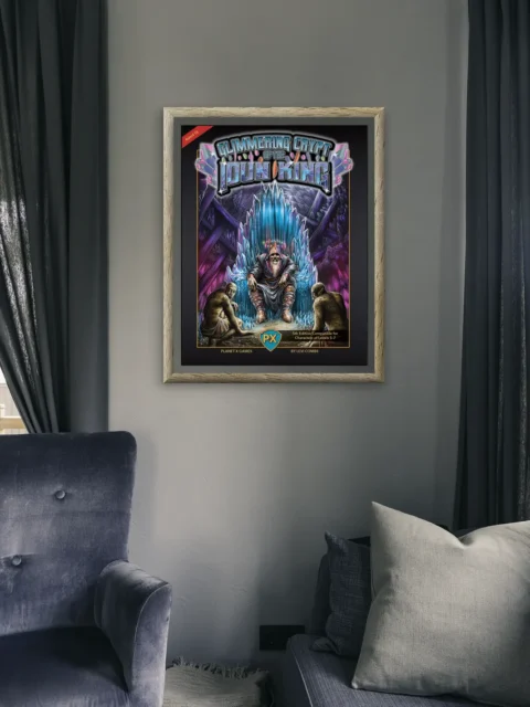 Glimmering Crypt Ioun King Cover canvas wall art in vivid jewel tones