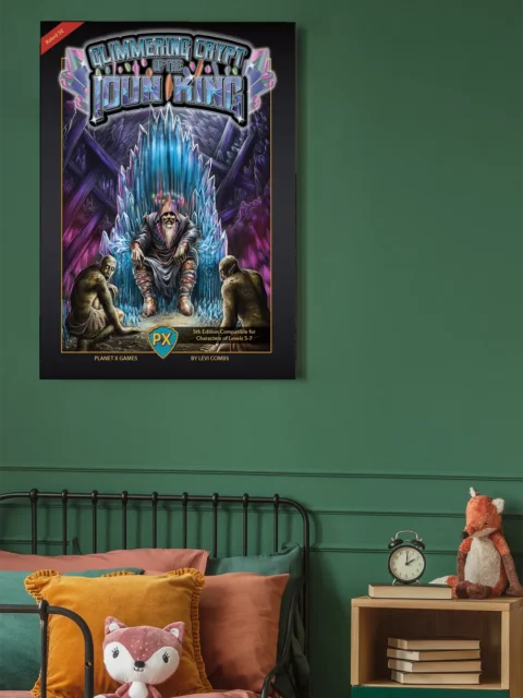 Two corrupted figures flanking a throne