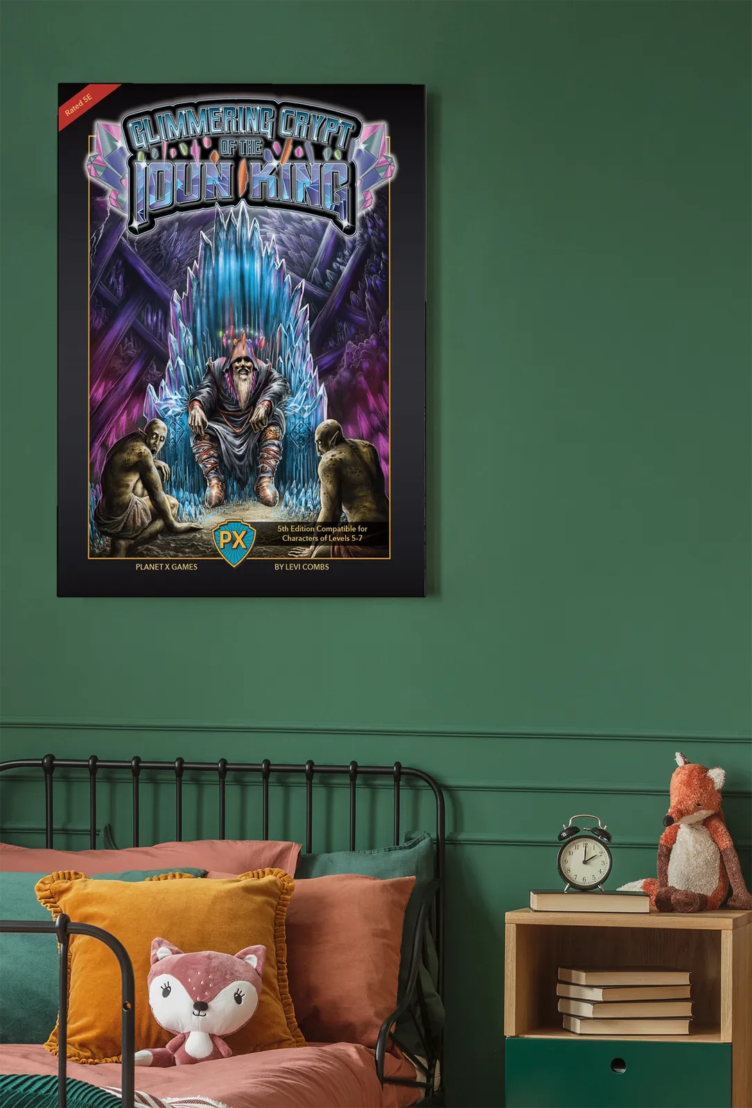 Two corrupted figures flanking a throne