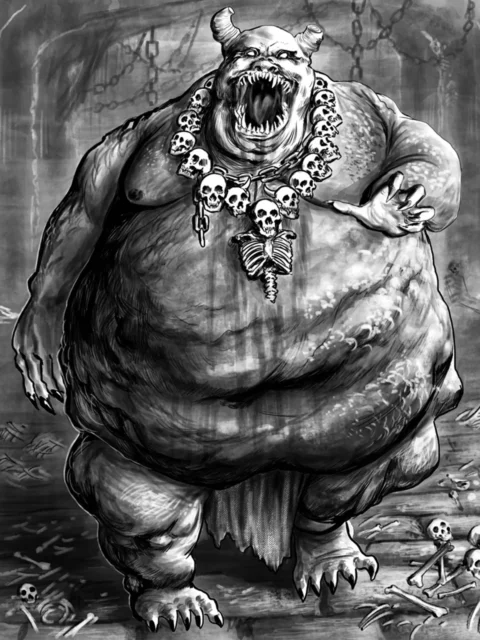 Glutton Demon canvas print artwork showing a massive fiend