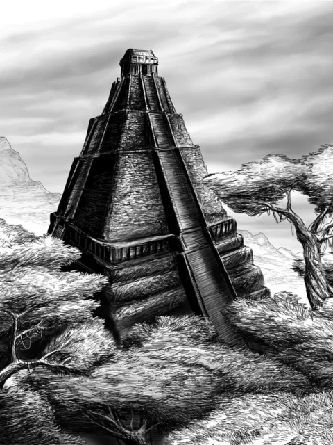 Jungle Tomb Mummy Bride standing atop a stepped tomb