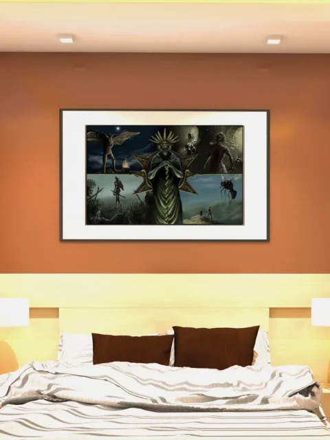 Jungle Tomb Mummy Bride fantasy canvas artwork in a jungle crypt