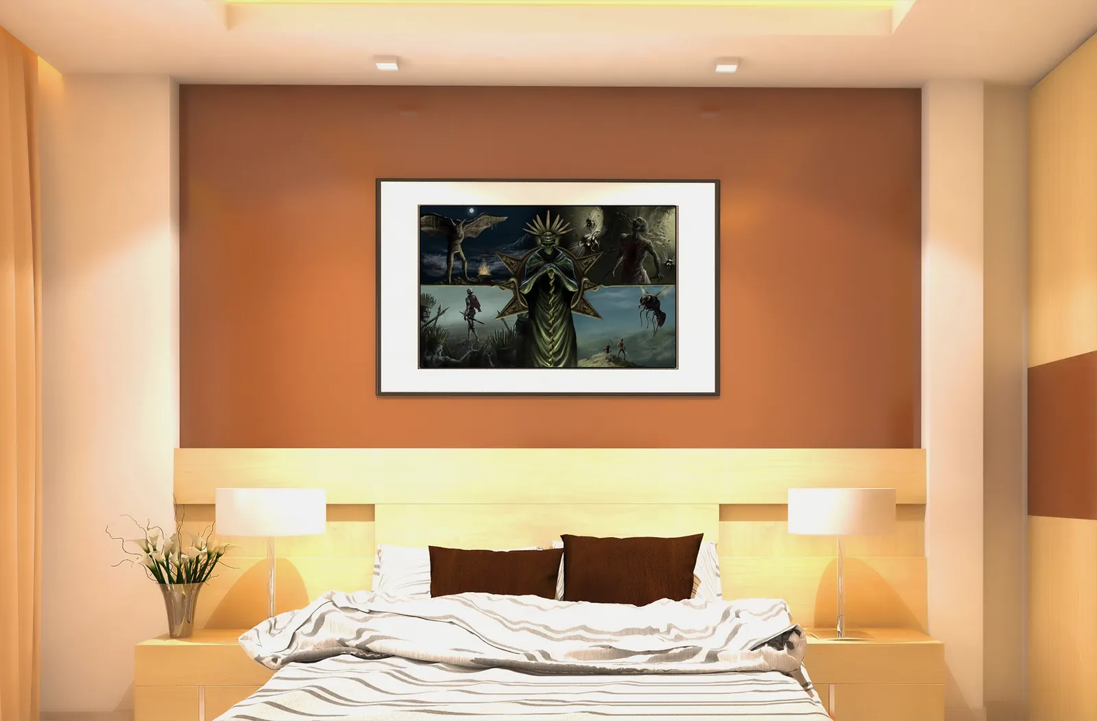 Jungle Tomb Mummy Bride fantasy canvas artwork in a jungle crypt