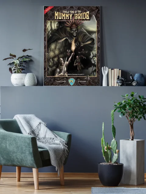 Jungle Tomb of the Mummy Bride with skeletal figures closing in