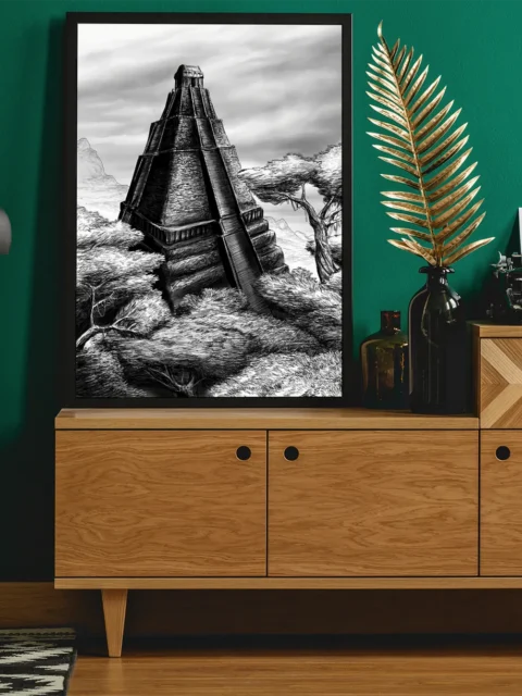 Jungle Tomb Mummy Bride illustrated ruin in dense jungle