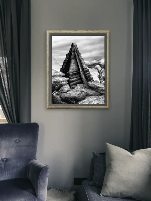 Jungle Tomb Mummy Bride fantasy scene with towering ziggurat