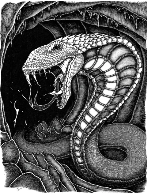 Kaiju Gallowmaw fantasy canvas art with coiled monster