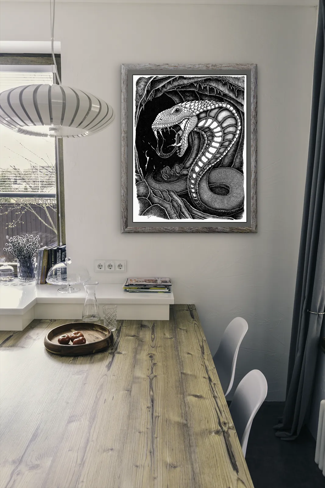 Kaiju Gallowmaw fantasy canvas art showing open jaws