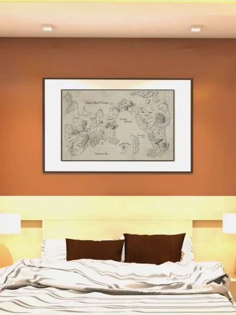 Detailed Kroako ancient world map canvas with regions