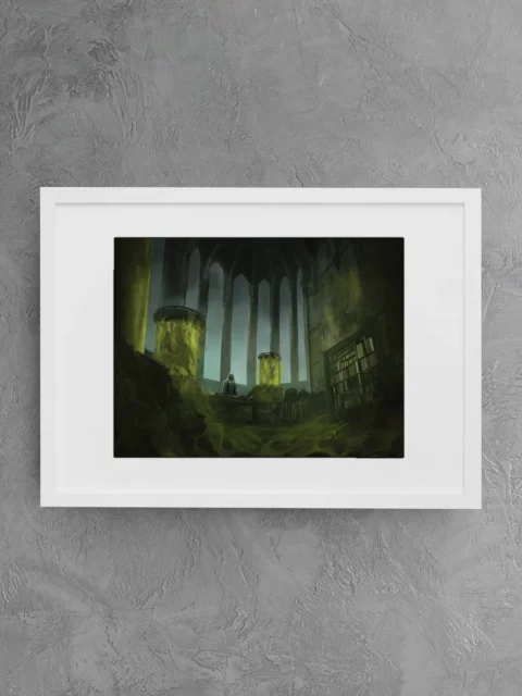 Liches fine art canvas artwork with glowing necromantic vessels