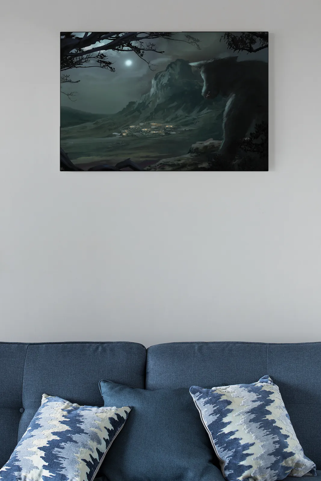 A large creature silhouetted on a rocky slope