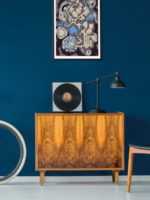 Illustrated crypt interior map design