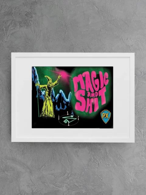 Magic N Shit Small fantasy canvas art with glowing ritual circle