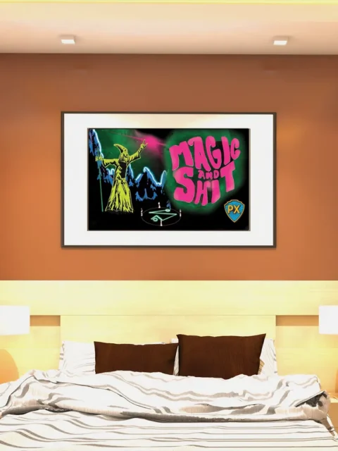 Stylized fantasy illustration with glowing symbols