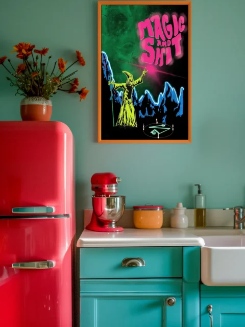 Magic N Shit fantasy canvas art showing glowing ritual