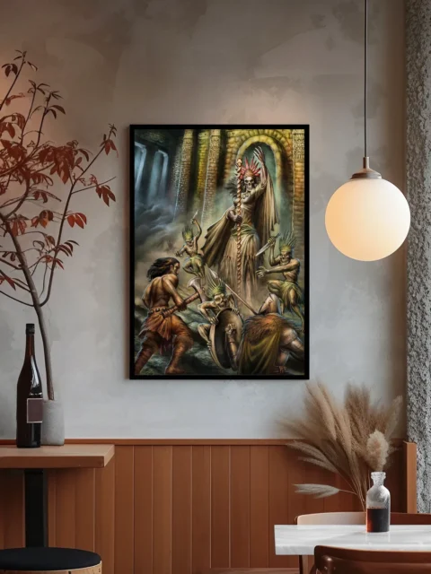 Mummy Bride Cover fantasy wall art with ritual battle