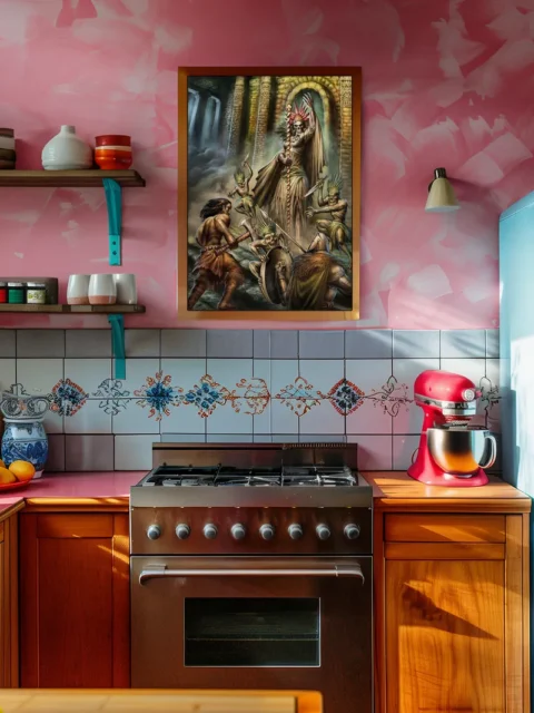 Mummy Bride Cover fantasy wall art featuring skeletal guards